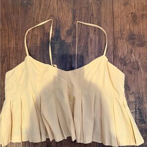 Yellow Pleated Women's Top